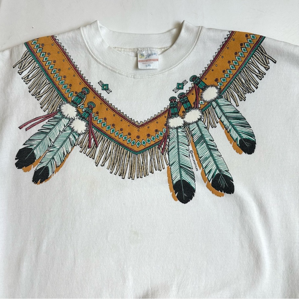 Lifestyles 1993 Vintage Native American Sweatshirt USA L XL - Picture 5 of 15